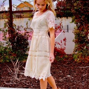 White Crochet Lace Dress NWOT